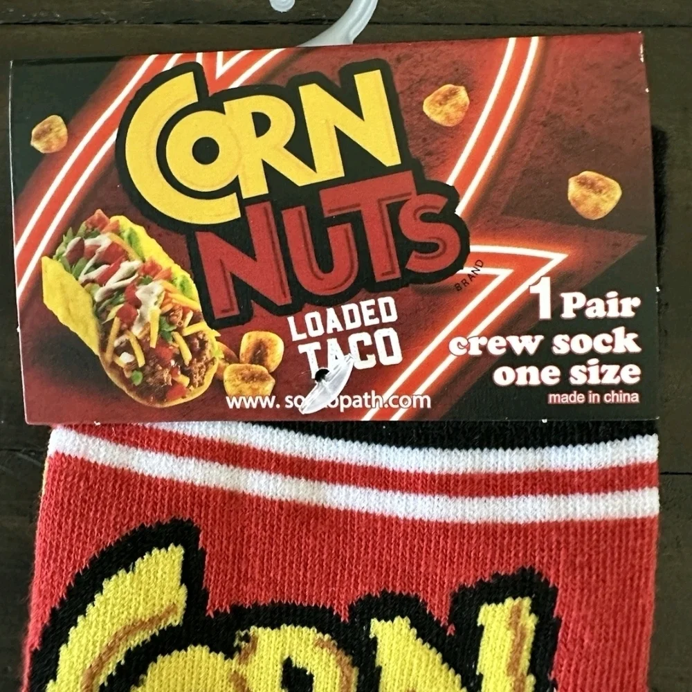 4 /$25 Corn Nuts Loaded Taco Novelty Crew Socks